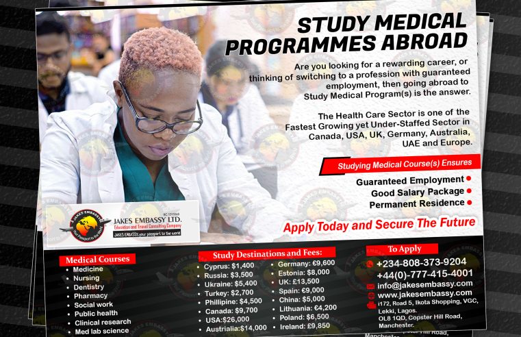 The World Needs More Doctors / Medical Professionals. Apply TODAY