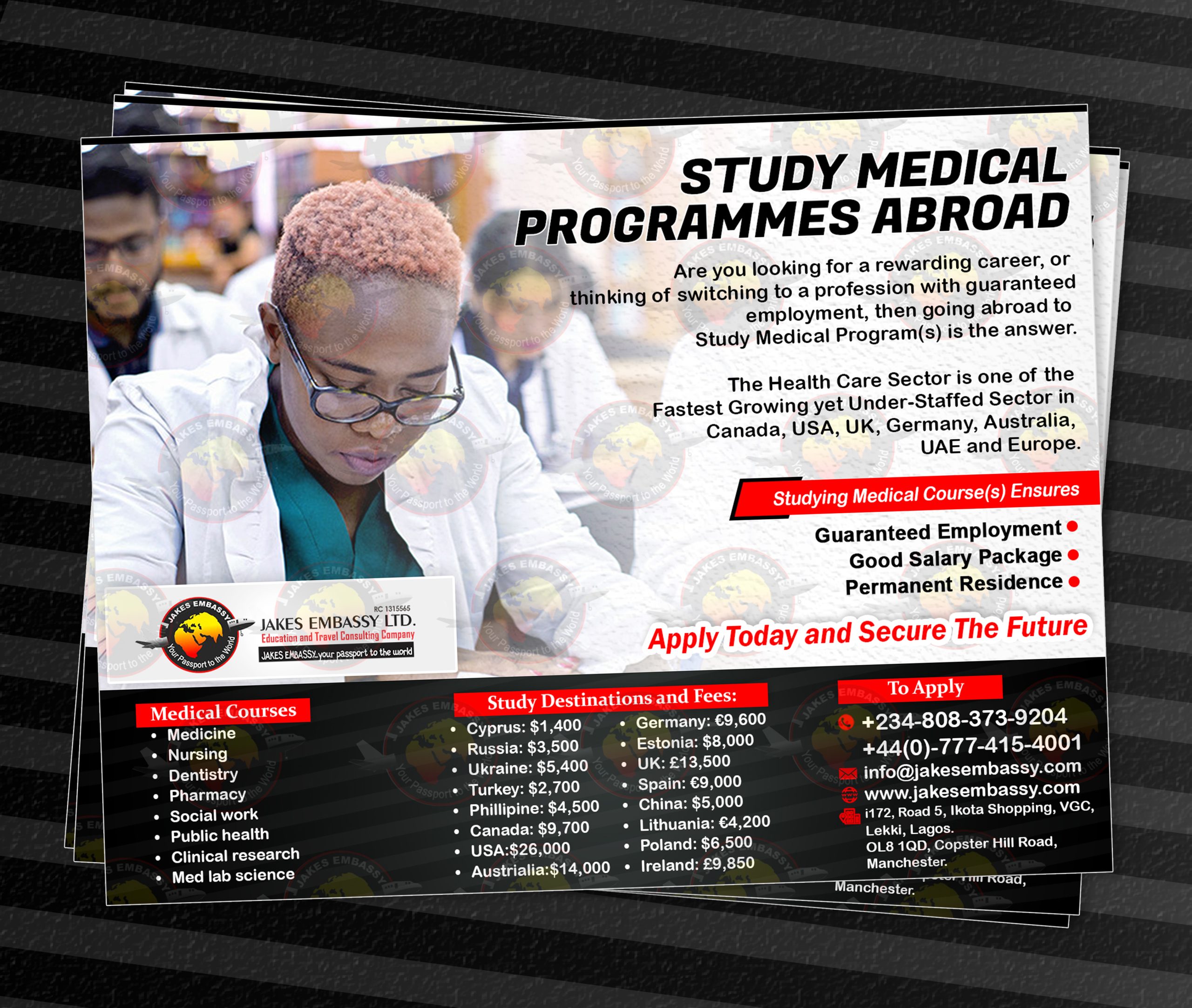 The World Needs More Doctors / Medical Professionals. Apply TODAY